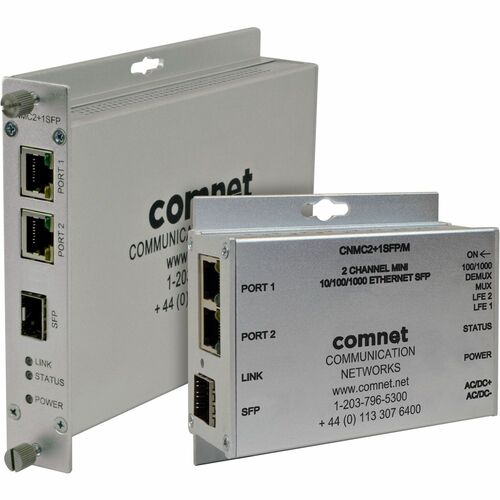 2 CHANEL 10/100/1000 MBPS E NET ELECTRICAL TO OPTICAL MEDIA CONVERT - CNMC2+1SFP