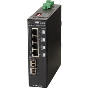 Omnitron Systems RuggedNet 3259B-1-24-1Z Ethernet Switch - 4 Ports - 2 Layer Supported - Twisted Pair, Optical Fiber - PoE Ports - Wall Mountable, Rack-mountable, DIN Rail Mountable - 3259B-1-24-1Z