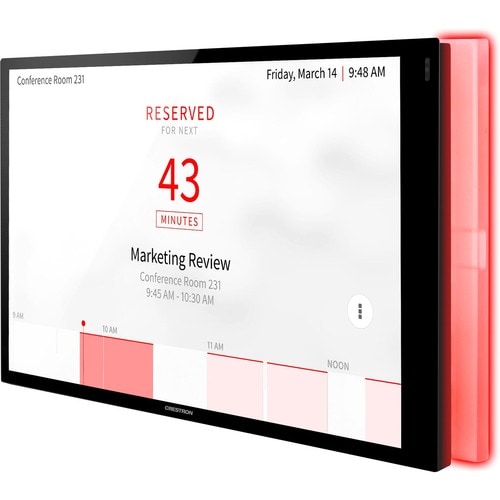 Crestron 10.1 in. Room Scheduling Touch Screen, Black Smooth, with Light Bar - Black Smooth 6511515 - 6511515 - Image 4