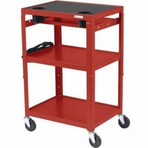 Bretford MIC Cart Mobile Teacher Cart - 4 Casters - Steel - 24" Width x 18" Depth x 42" Height - Red MICC6-RED - MICC6-RED