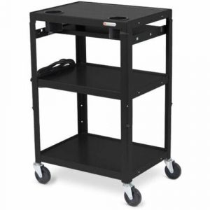 Bretford MIC Mobile Teacher Cart - 4 Casters - Steel - 24" Width x 18" Depth x 42" Height - Black Pumice MICC6-BP - MICC6-BP