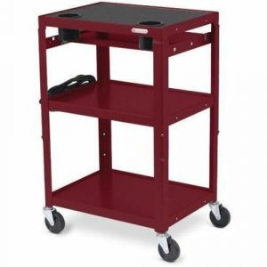Bretford MIC Cart Mobile Teacher Cart - 4 Casters - Steel - 24" Width x 18" Depth x 42" Height - Maroon MICC6-MA - MICC6-MA