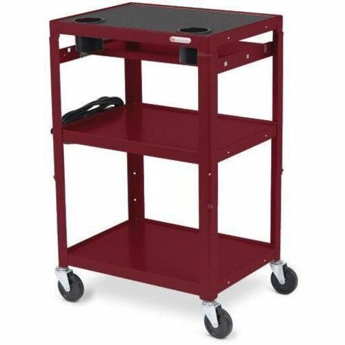 Bretford MIC Cart Mobile Teacher Cart - 4 Casters - Steel - 24" Width x 18" Depth x 42" Height - Maroon MICC6-MA - MICC6-MA