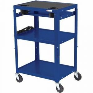 Bretford MIC Cart Mobile Teacher Cart - 4 Casters - Steel - 24" Width x 18" Depth x 42" Height - Royal Blue MICC6-RB - MICC6-RB