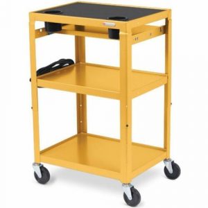 Bretford MIC Cart Mobile Teacher Cart - 4 Casters - Steel - 24" Width x 18" Depth x 42" Height - Mustard MICC6-MUS - MICC6-MUS
