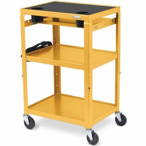 Bretford MIC Cart Mobile Teacher Cart - 4 Casters - Steel - 24" Width x 18" Depth x 42" Height - Mustard MICC6-MUS - MICC6-MUS