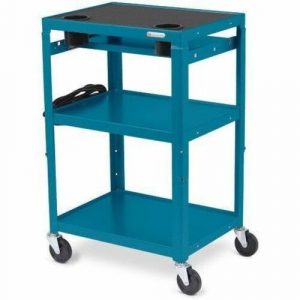 Bretford MIC Cart Mobile Teacher Cart - 4 Casters - Steel - 24" Width x 18" Depth x 42" Height - Pacific Blue MICC6-PA - MICC6-PA
