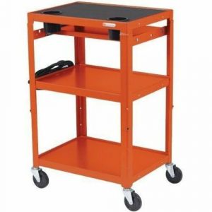 Bretford MIC Cart Mobile Teacher Cart - 4 Casters - Steel - 24" Width x 18" Depth x 42" Height - Tangerine MICC6-TAG - MICC6-TAG