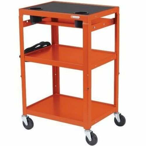 Bretford MIC Cart Mobile Teacher Cart - 4 Casters - Steel - 24" Width x 18" Depth x 42" Height - Tangerine MICC6-TAG - MICC6-TAG