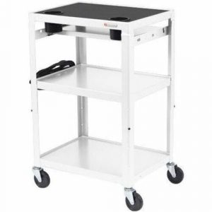 Bretford MIC Cart Mobile Teacher Cart - 4 Casters - Steel - 24" Width x 18" Depth x 42" Height - Arctic White MICC6-AW - MICC6-AW