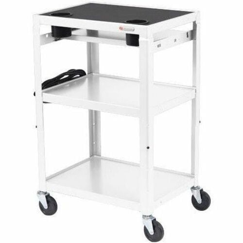 Bretford MIC Cart Mobile Teacher Cart - 4 Casters - Steel - 24" Width x 18" Depth x 42" Height - Arctic White MICC6-AW - MICC6-AW