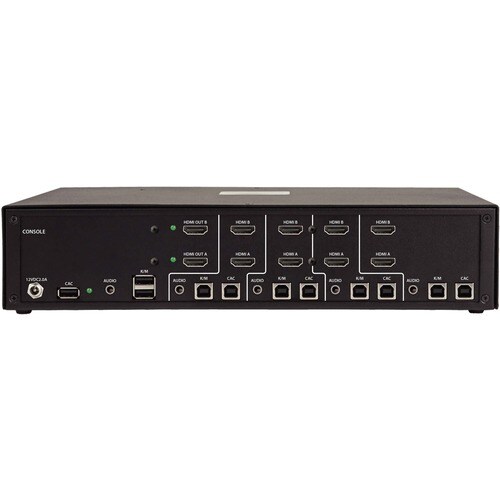 Tripp Lite by Eaton 4-Port Dual-Monitor Secure KVM Switch, HDMI, 4K, NIAP PP3.0, Audio, CAC, TAA - 4 Computer(s) - 1 Local User(s) - 3840 x 2160 - - B002A-UH2AC4 - Image 3