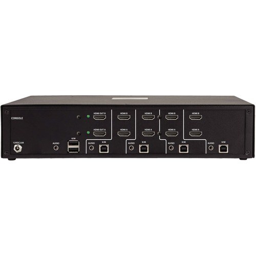 Tripp Lite by Eaton 4-Port Dual-Monitor Secure KVM Switch, HDMI, 4K, NIAP PP3.0, Audio, TAA - 4 Computer(s) - 1 Local User(s) - 3840 x 2160 - 6 - B002A-UH2A4 - Image 3