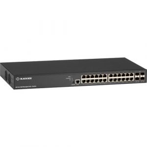 Black Box LPB3000 Ethernet Switch - 24 Ports - Manageable - Gigabit Ethernet, 10 Gigabit Ethernet - 10/100/1000Base-T, 10GBase-X - 2 Layer Supported - Modular - 370 W - LPB3028A