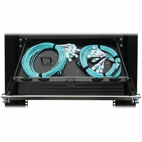 Eaton Tripp Lite Series Preloaded Fiber Panel, 1U - 2x (24F MTP/MPO-PC to 12x LC Duplex F/M) 24F Trunk Cables, OM4 Multimode, 10 m (32.8 ft.) - 12 - N48M-2M24L12-10 - Image 3