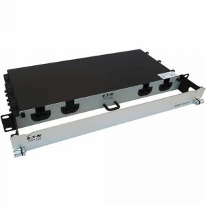 Eaton Tripp Lite Series Preloaded Fiber Panel, 1U - 2x (24F MTP/MPO-PC to 12x LC Duplex F/M) 24F Trunk Cables, OM4 Multimode, 10 m (32.8 ft.) - 12 - N48M-2M24L12-10