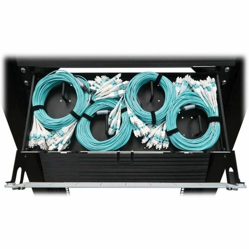 Eaton Tripp Lite Series Preloaded Fiber Panel, 1U - 4x (8x LC/LC Duplex M/M) 16F Trunk Cables, OM4 Multimode, 10 m (32.8 ft.) - 4 x Duplex - - N48M-4L16L-10 - Image 3