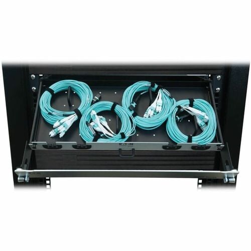 Eaton Tripp Lite Series Preloaded Fiber Panel, 1U - 4x (12F MTP/MPO-PC to 4x LC Duplex F/M) 8F Trunk Cables, OM4 Multimode, 10 m (32.8 ft.) - 4 - N48M-4M8L4-10 - Image 3