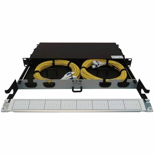 Eaton Tripp Lite Series Preloaded Fiber Panel, 1U - 2x (12F MTP/MPO-APC to 4x LC Duplex F/M) 8F Trunk Cables, OS2 Singlemode, 20 m (65.6 ft.) - 4 - N48S-2M8L4-20 - Image 4