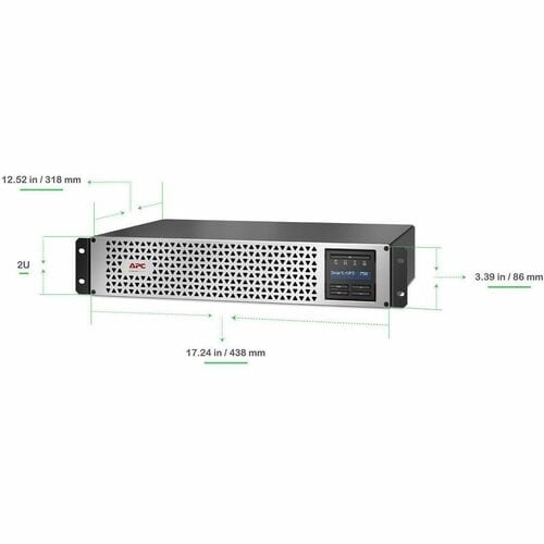 APC Smart-UPS, Line Interactive, 750VA, Lithium-ion, Rack/Tower, 2U, 120V, 6x NEMA 5-15R outlets, SmartConnect Port+Network Card, Short Depth, AVR SMTL750RM2UCNC - Image 2