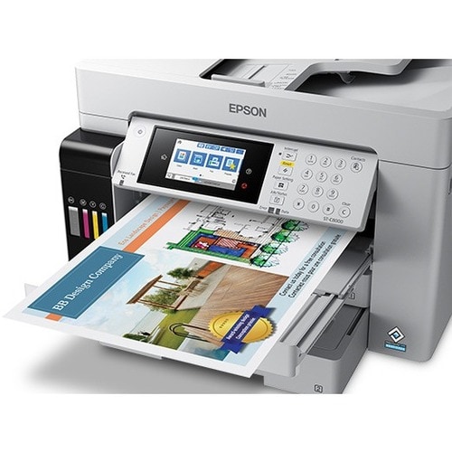 Epson WorkForce ST-C8090 Inkjet Multifunction Printer-Color-Copier/Fax/Scanner-4800x1200 dpi Print-Automatic Duplex Print-66000 Pages-550 sheets Input-Color Flatbed Scanner-1200 dpi Optical Scan-Color Fax-Wireless LAN-Epson Connect-Mopria - Copier/Fax/Printer/Scanner - 4800 x 1200 dpi - C11CH71203 - Image 12