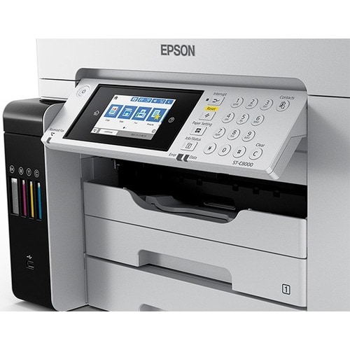 Epson WorkForce ST-C8090 Inkjet Multifunction Printer-Color-Copier/Fax/Scanner-4800x1200 dpi Print-Automatic Duplex Print-66000 Pages-550 sheets Input-Color Flatbed Scanner-1200 dpi Optical Scan-Color Fax-Wireless LAN-Epson Connect-Mopria - Copier/Fax/Printer/Scanner - 4800 x 1200 dpi - C11CH71203 - Image 13