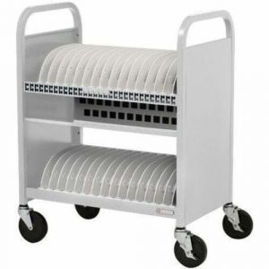 Bretford CUBE Transport Cart - TVCT30AC - 4 Casters - 5" Caster Size - Platinum - For 30 Devices TVCT30AC-90DPM - TVCT30AC-90DPM