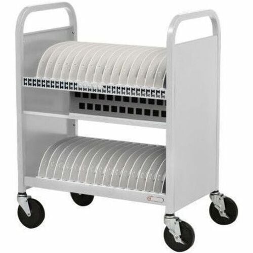 Bretford CUBE Transport Cart - TVCT30AC - 4 Casters - 5" Caster Size - Platinum - For 30 Devices TVCT30AC-90DPM - TVCT30AC-90DPM