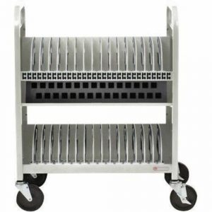 Bretford CUBE Transport Cart - TVCT30AC - 4 Casters - 5" Caster Size - Concrete - For 30 Devices TVCT30AC-90DCT - TVCT30AC-90DCT
