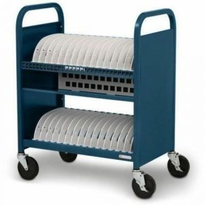 Bretford CUBE Transport Cart - TVCT30AC - 4 Casters - Steel - 28.70" Width x 18" Depth x 37" Height - Topaz - For 30 Devices TVCT30AC-90DTZ - TVCT30AC-90DTZ