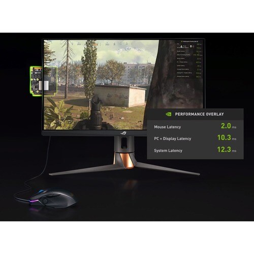 ASUS ROG Swift 27" 1440P Gaming Monitor (PG279QM) - QHD (2560 x 1440), Fast IPS, 240Hz, 1ms, G-SYNC, NVIDIA Reflex Latency Analyzer, DisplayHDR400, Eye Care, HDMI, DisplayPort, USB, - PG279QM - Image 16