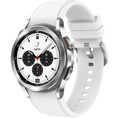 Samsung Galaxy Watch4 Classic, 42mm, Silver, Bluetooth - Accelerometer, Gyro Sensor, Barometer, Ambient Light Sensor, Digital Compass, Optical Heart Rate Sensor, Electrical Heart Sensor - Text Messaging, Music - SM-R880NZSAXAA