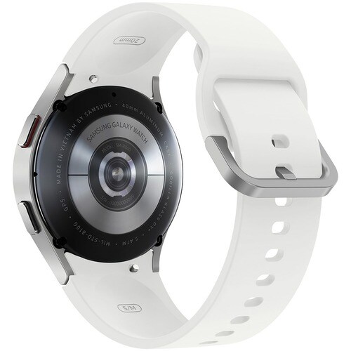 Samsung Galaxy Watch4, 40mm, Silver, Bluetooth - Accelerometer, Gyro Sensor, Barometer, Ambient Light Sensor, Digital Compass, Optical Heart Rate Sensor, Electrical Heart Sensor - Text Messaging, Music Player - SM-R860NZSAXAA - Image 3