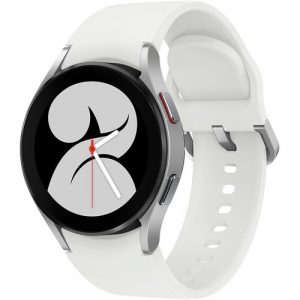 Samsung Galaxy Watch4, 40mm, Silver, Bluetooth - Accelerometer, Gyro Sensor, Barometer, Ambient Light Sensor, Digital Compass, Optical Heart Rate Sensor, Electrical Heart Sensor - Text Messaging, Music Player - SM-R860NZSAXAA