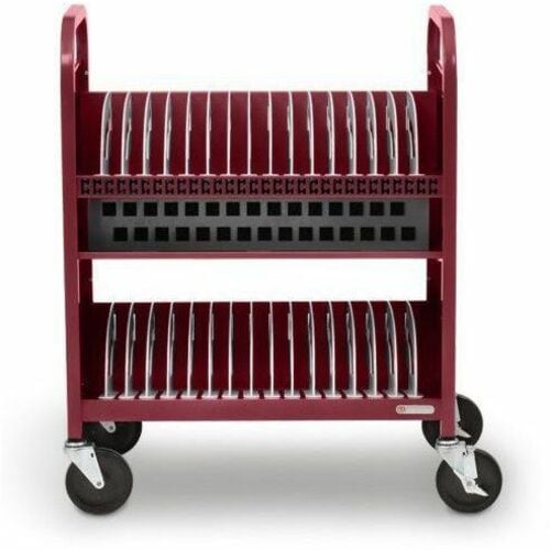 Bretford CUBE Transport Cart - TVCT30AC - 4 Casters - Steel - 28.70" Width x 18" Depth x 37" Height - Maroon - For 30 Devices TVCT30AC-90DMA - TVCT30AC-90DMA - Image 2