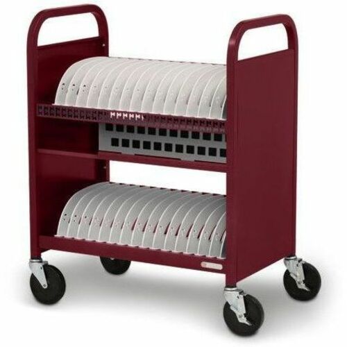 Bretford CUBE Transport Cart - TVCT30AC - 4 Casters - Steel - 28.70" Width x 18" Depth x 37" Height - Maroon - For 30 Devices TVCT30AC-90DMA - TVCT30AC-90DMA