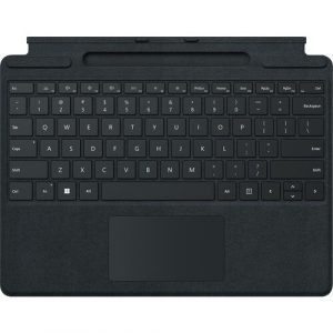 Microsoft Signature Keyboard/Cover Case for 13" Microsoft Surface Pro 8, Surface Pro X Tablet, Stylus - Black - Alcantara, Fabric Body - 0.2" Height x 11.4" Width x - 8XA-00001