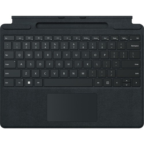 Microsoft Signature Keyboard/Cover Case for 13" Microsoft Surface Pro 8, Surface Pro X Tablet, Stylus - Black - Alcantara, Fabric Body - 0.2" Height x 11.4" Width x - 8XA-00001