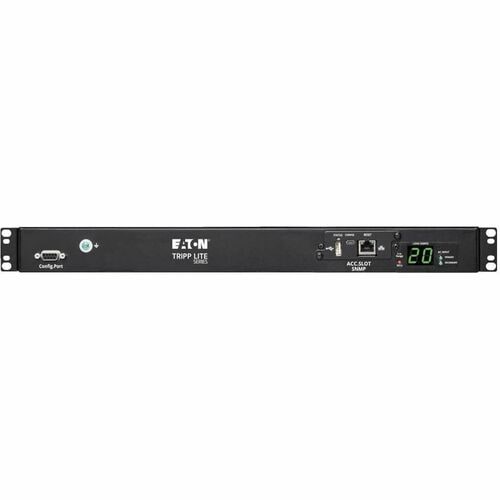 Eaton Tripp Lite Series 3.8kW 200-240V Single-Phase ATS/Monitored PDU - 8 C13 and 2 C19 Outlets, Dual C20 Inlets, 12 ft. Cords, Network Card, 1U, TAA - Auto - PDUMNH20HVAT1 - Image 2