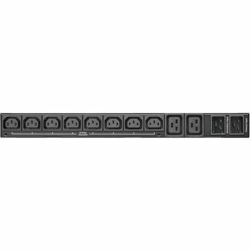 Eaton Tripp Lite Series 3.8kW 200-240V Single-Phase ATS/Monitored PDU - 8 C13 and 2 C19 Outlets, Dual C20 Inlets, 12 ft. Cords, Network Card, 1U, TAA - Auto - PDUMNH20HVAT1 - Image 3