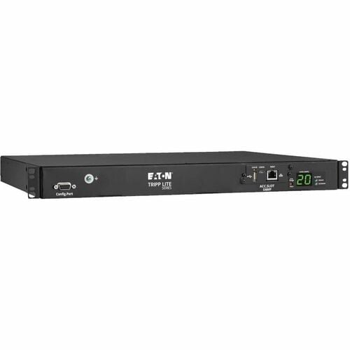Eaton Tripp Lite Series 3.8kW 200-240V Single-Phase ATS/Monitored PDU - 8 C13 and 2 C19 Outlets, Dual C20 Inlets, 12 ft. Cords, Network Card, 1U, TAA - Auto - PDUMNH20HVAT1