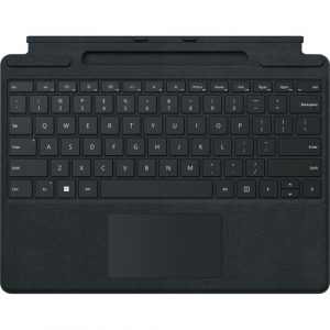 Microsoft Signature Keyboard/Cover Case with Slim Pen 2 for Microsoft Surface Pro 8, Surface Pro X Tablet - Black - Alcantara Exterior Material - 8.9" Height x 11.4" - 8X8-00001