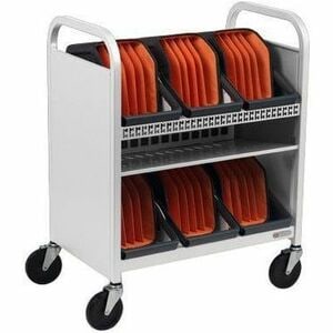 Bretford CUBE Transport Cart with Caddies - TVCT30CAD - 4 Casters - 5" Caster Size - For 30 Devices TVCT30CAD-AW - Image 3