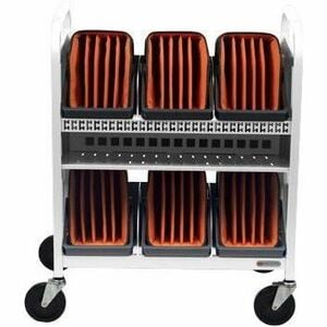 Bretford CUBE Transport Cart with Caddies - TVCT30CAD - 4 Casters - 5" Caster Size - For 30 Devices TVCT30CAD-AW
