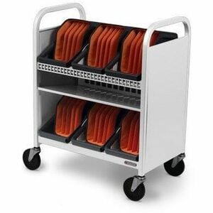 Bretford CUBE Transport Cart with Caddies - TVCT30CAD - 4 Casters - 5" Caster Size - Arctic White - For 30 Devices TVCT30CAD-90DAW - Image 2