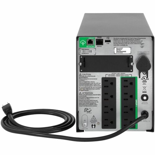 APC Smart-UPS, Line Interactive, 1500VA, Tower, 120V, 8x NEMA 5-15R outlets, SmartConnect Port+SmartSlot, AVR, LCD, TAA SMT1500CUS - SMT1500CUS - Image 2