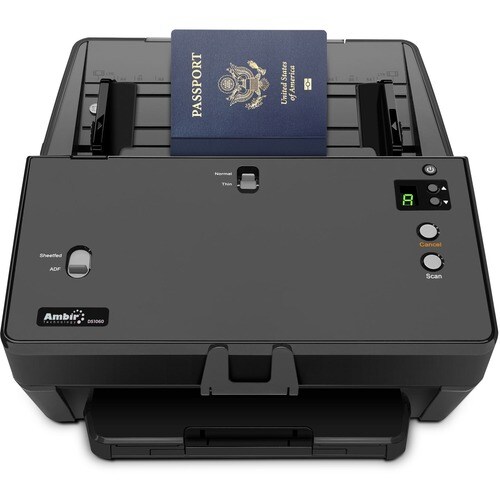 Ambir nScan 1060 multi-page high speed scanner - supports document, card, passport - 60ppm - duplex-color/B&W/greyscale - TWAIN - USB 3.0 - Black - High-Speed ADF scanner - - DS1060-AS - Image 4