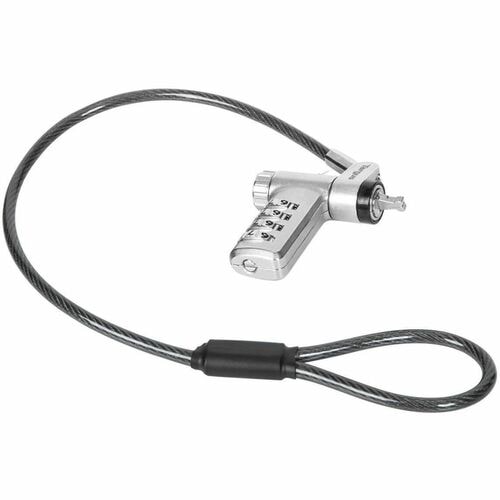 Targus DEFCON Ultimate Universal Serialized Dual Head Converter Combination Lock - 1 ft Cable - 4-digit - Patented T-bar/Combination Lock - Silver - Galvanized Steel - For Notebook, - ASP96DGLX-25S - Image 2
