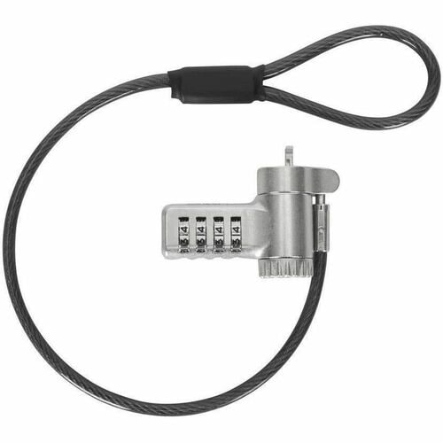 Targus DEFCON Ultimate Universal Serialized Dual Head Converter Combination Lock - 1 ft Cable - 4-digit - Patented T-bar/Combination Lock - Silver - Galvanized Steel - For Notebook, - ASP96DGLX-25S - Image 6