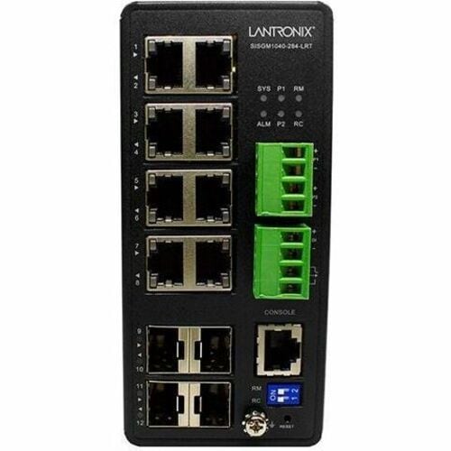Lantronix Managed Hardened Gigabit Ethernet Switch - 8 Ports - Manageable - Gigabit Ethernet - 1000Base-T, 1000Base-X - 4 Layer Supported - Modular - 4 SFP Slots - - SISGM1040-284-LRT - Image 2